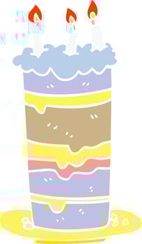 cartoon doodle birthday cake vector
