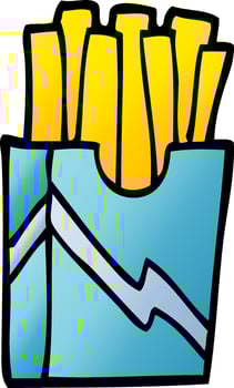 cartoon doodle fast food fries vector