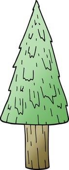 cartoon doodle christmas tree vector