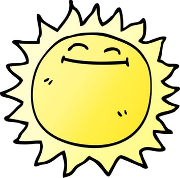 cartoon doodle shining sun vector