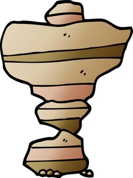 cartoon doodle of stacked stones vector