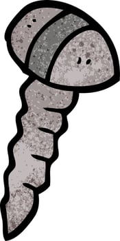 cartoon doodle of a screw vector