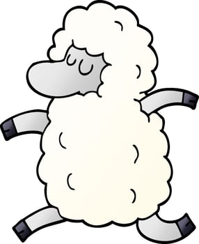 cartoon doodle sheep running vector