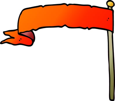 cartoon doodle waving flag vector