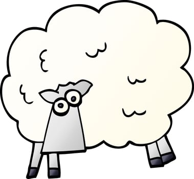 cartoon doodle funny sheep vector