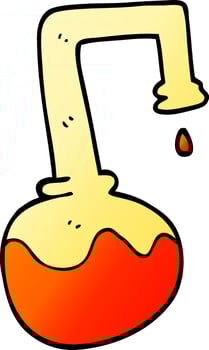 cartoon doodle bubbling chemicals vector