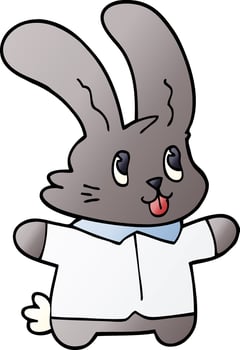 cartoon doodle happy rabbit vector