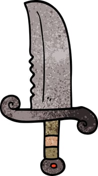 cartoon doodle jeweled sword vector