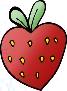cartoon doodle strawberry fr vector