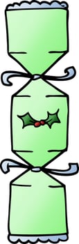 cartoon doodle christmas cracker vector