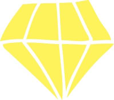 flat color style cartoon tattoo diamond vector