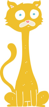 flat color illustration of a cartoon cat vector