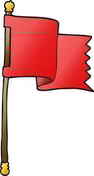 cartoon doodle waving flag vector