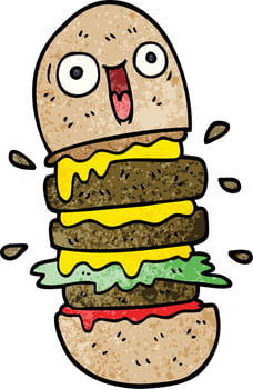 cartoon doodle burger vector