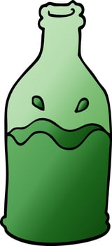 cartoon doodle green bottle vector