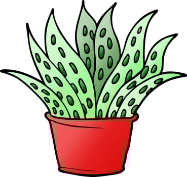 cartoon doodle house plant vector