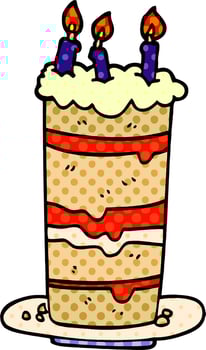 cartoon doodle birthday cake vector