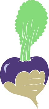 flat color illustration of a cartoon beetroot vector
