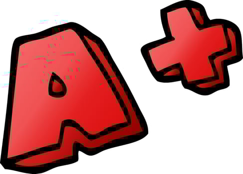 cartoon doodle letter grades vector