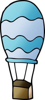 cartoon doodle hot air balloon vector