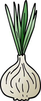 cartoon doodle sprouting onion vector