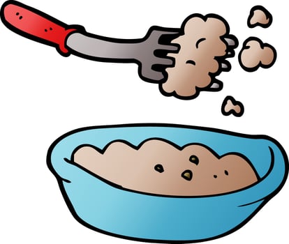 cartoon doodle bowl of food vector