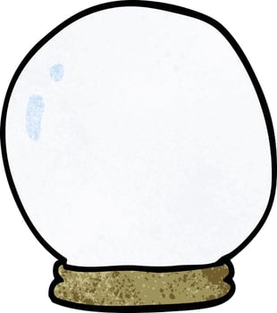 cartoon doodle crystal ball vector