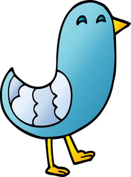 cartoon doodle bluebird vector
