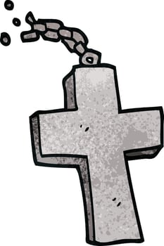 cartoon doodle silver cross vector