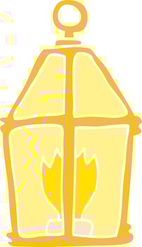 cartoon doodle lantern vector