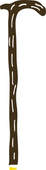cartoon doodle walking stick vector