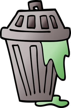 cartoon doodle waste bin vector