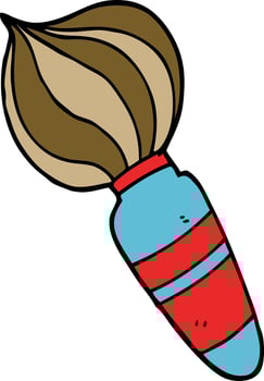 cartoon doodle of a large paint brush vector