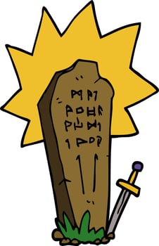 cartoon doodle of a heros grave vector