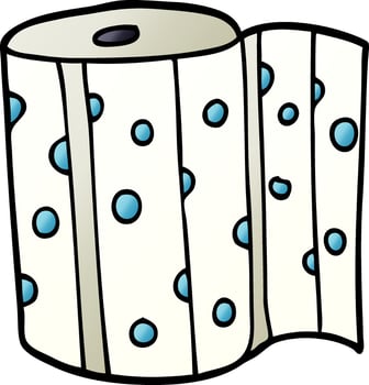 cartoon doodle dotty kitchen roll vector