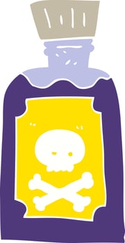 flat color illustration of a cartoon poison vector
