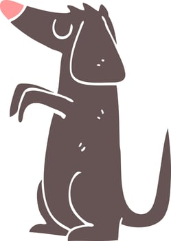 cartoon doodle well behaved dog vector