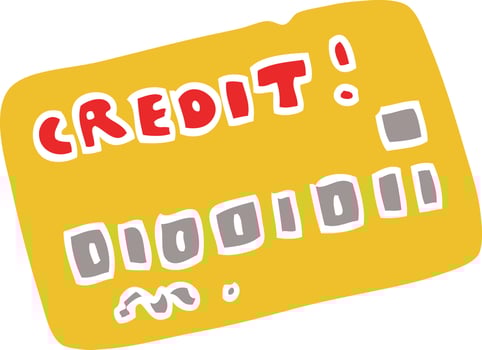 cartoon doodle credit card vector