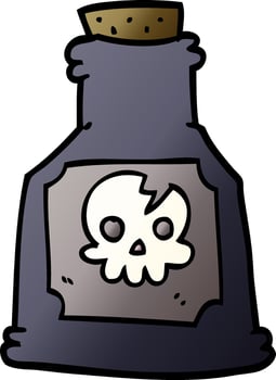 cartoon doodle poison in a bottle vector