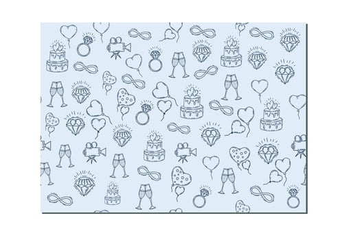 Set of vector wedding icons on a white background.