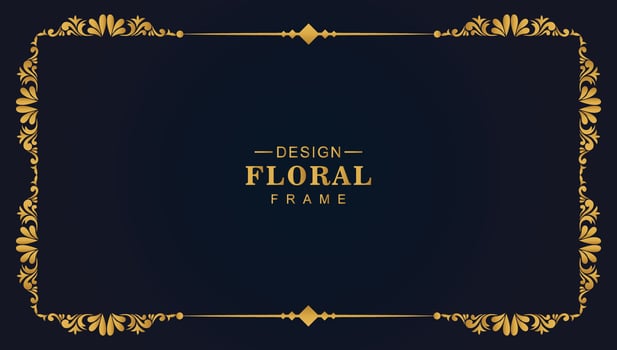 Ornamental golden luxury floral frame background vector