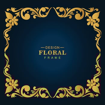 Modern golden luxury decorative floral frame design vector