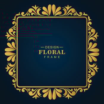 Modern golden luxury artistic floral frame background vector