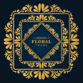 Beautiful decorative golden luxury artistic floral frame design vector