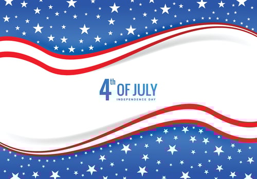 Happy 4th of july american flag in wave style background vector