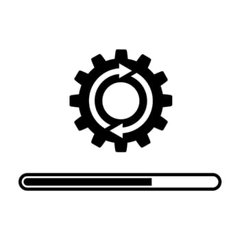 Loading process. Update system icon. Concept of upgrade application progress icon for graphic and web design on white background vector