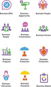 BUSINESS ICON ILLUSTRATION DESIGN vector