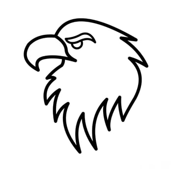 USA Head Eagle Icon Line Style vector
