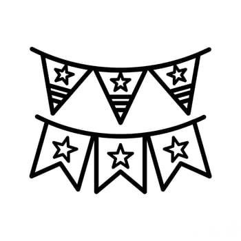USA Star Flags Icon Line Style vector