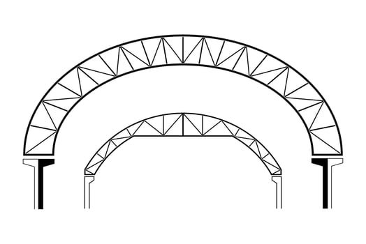 Large roofing building, dome shaped, vector illustration